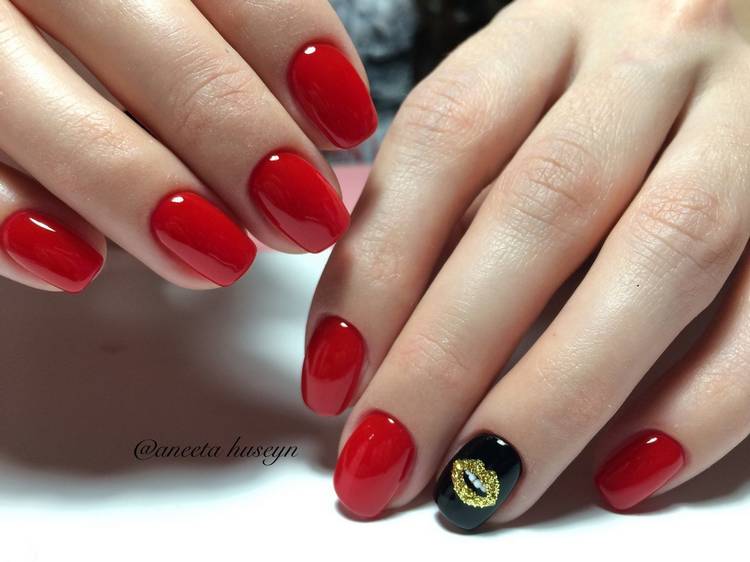 Красный френч Красный маникюр на короткие ногти