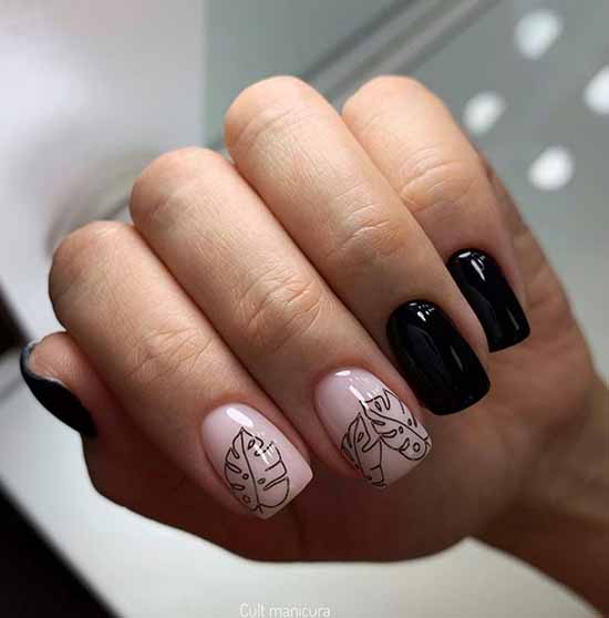 Дизайн ногтей черный повседневный: 100 стильных новинок на фото