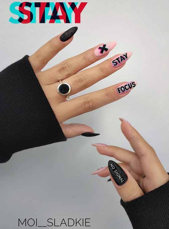Дизайн ногтей черный повседневный: 100 стильных новинок на фото