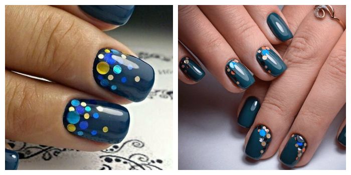 Дизайн ногтей камифубуки с гель-лаком цвета морской волны