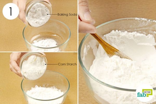 mix baking soda and cornstarch to get rid of body odor