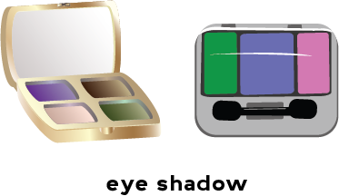 Illustration of two eye shadow compacts with different colors