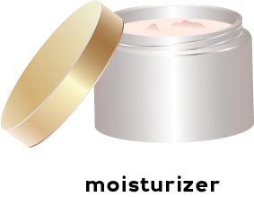 Illustration of an opened container of creamy moisturizer.